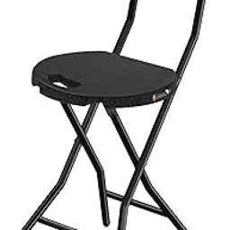 Rfiver 18-Inch Folding Bar Stool with Backrest, Black, Contemporary Style, Foldable, Safety Lock, Ergonomic Backrest, Portable, 450 lbs Capacity, Ideal for Kitchen, Vanity, and Outdoor Use-image-51