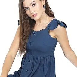 tokyo talkies Women's Sleeveless Sweet Heart Neck Solid Dresses | Stylish Dresses | Casual Dresses-picture-29
