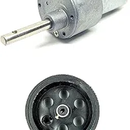 INVENTO 1pcs 12v 10 Kg-cm 60 RPM Side Shaft High Torque Geared DC Motor Heavy Duty with 95mm x 20mm Wheel for Robot Smart Car DIY-image-33