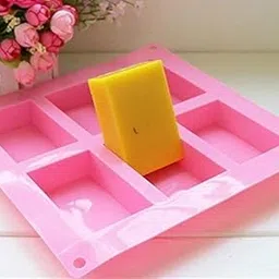 Vedini Silicone Soap Mould for Soap Making, Loaf, Muffins, Cheesecakes (6 Cavity, Multicolor)-image-4
