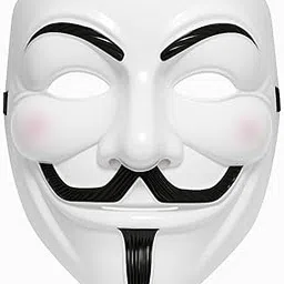 WANNA PARTY V for Vendetta Comic Face Mask Anonymous Guy Fawkes, White-image-43