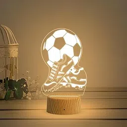 Gift Me Bazar 3D Illusion Football with Shoes Night Lamp with Warm White Light & On/Off Touch Button | USB Powered | Birthday Gifts for Footballer | Football Player Gift Lamp-image-65