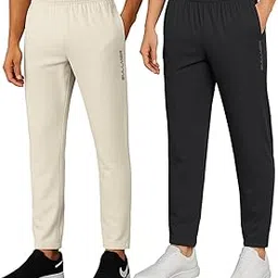 BULLMER Trendy Solid Cotton Blend Regular Fit Trackpant for Men | Mid-Rise Trackpant for Men - Pack of 2-image-38