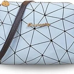 Women's Geometric Pattern Printed Sling Bag | PU Rexine Crossbody with Adjustable & Detachable Strap-image-54