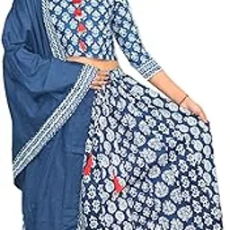 jaipur hand block Womens Lehenga Choli Cotton Indigo (S81)-picture-32