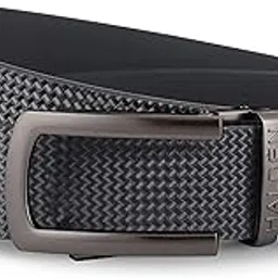 halden WEAVE Black Vegan Belts For Men Leather Original (Free Size Fits Up to 44 Inch Waist) Ratchet Straps, Unique Magnetic Auto-lock Buckle Jeans Belt Men Leather (Black Belt, Silver Buckle)-picture-29