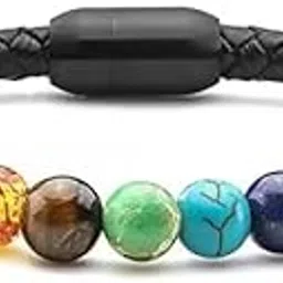 meenaz Bracelet for women men boys 7 Chakra Healing Bracelet Pyrite Evil Eye Bracelet | Original Unisex Bracelet Authentic Stones | 7 Chakra + Money Magnet + Protective magnet 8 mm beads 764-picture-16