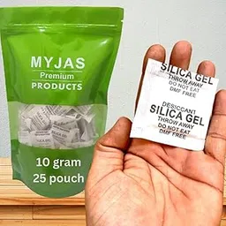 Myjas- silica silicon silika gel moisture absorber packets for shoes camera wardrobe (10gram-25 packets)-image-25