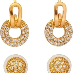 zyraah American Diamonds Studded Earrings Combo | Light Weight & Classy | Combo of 2 Stylish Designs-picture-33