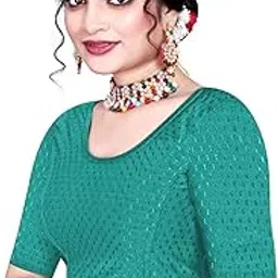 atibha fashion Women's Stylish Readymade Blouse with Short Sleeves-picture-18