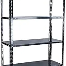 SPACIOUS Multipurpose Slotted Angle Cast Iron, Adjustable 6-Shelf Unit Garage Shelves Boltless Rack for Storage Display Storage Rack (Dimension 12"X36"X72", Grey)(6- Section) image 1