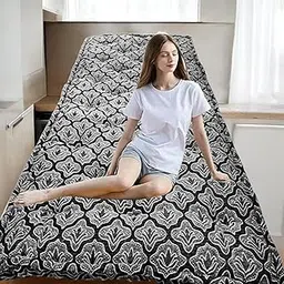 Cotton Filled Quilt Mattress | Soft & Reversible, Foldable, Lightweight Firm Double Bed | Cotton Mattress Tufted Soft Rui Gadda for Bedroom, Living Room (48x72x5 Inches, Brown)-image-68