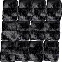 Jheel Fashion Big Jumbo Hair Ties Ponytail Holders Smooth Elastic Good Stretchable Jumbo Hair Rubber Bands For Womens & Girls Set of 12 (Black)-picture-45