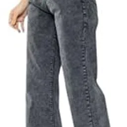comfits Women's Loose Fit Baggy Jeans, Wide Leg, Grey Denim-picture-16