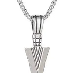 adornity Stylish Trident Pendant Necklace for Men & Women | Stainless Steel Silver Chain | Unique Unisex Fashion Jewelry For Men-picture-17