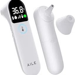 Digital Temperature Thermometer for Ear-Forehead: AILE Infrared Thermometers Gun for Baby and Adult - Approved UK Accurate Fast Readings Fever Alarm Mute Mode Non touch Contact Measurement-picture-24