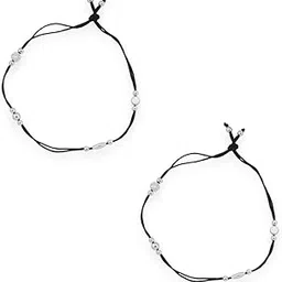 accessher Women, Men, Girls & Boys Evil Eye Plain Black Thread Adjustable Nazariya Anklet Handmade Cotton Thread Foot Bracelet Nazar Protection Jewellery for Gift-picture-12