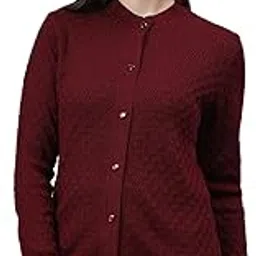 cantabil Self Design Round Neck Full Sleeves Regular Fit Women Casual Sweater | Women Sweater for Winter Wear (P_LSWT00148_Maroon)-picture-33