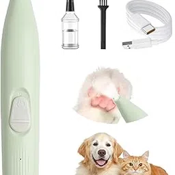 TecoKart® Dog Cat Trimmer for Paw with USB Rechargeable and Low Noise, Dogs Hair Cutting Machine with LED Light for Small Spots - Green-picture-30