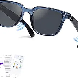 AI Translation Smart Glasses with Chat GPT for Men& Women, Bluetooth 5.4 Sunglasses with Translator 100 Languages& Accents,Multifunctional Outdoor UV Protection Glasses for Travel Trade Business-Gray-image-1