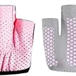 ATORSE Half Finger Gloves Yoga Exercise Grip Pads for Cycling Exercise Pilates S Pink-picture-14