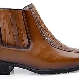 bxxy Men's 9 Cm Hidden Height Increasing Faux Leather Material with Stylish Casual Formal Chelsea Slipon Boot.-picture-41