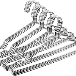 Rollyware 10 Pack Stainless Steel Wire Hangers Premium Non-Slip Stainless Steel Hanger for Sarees, Pants, Trouser, Velvet, Scarfs & Other Clothes-picture-16
