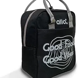 Allo Lunch Bag for Office, School & College, Washable Unisex Tiffin Bag for Men, Women & Kids, Lightweight, Leakproof, Water and Dust Resistant Multipurpose Lunch Bag, Grey (GFGV), 9 litres-image-33