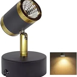Mufasa 9 Watts Golden Black Finish 5Inch LED Spotlight Focus Light Bedroom Reading Display Vanity Wall Light (Warm White)-picture-21