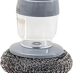 SIMESTICH Tar Brush Dish Cleaning Brush with Built-in Liquid Dispenser –Palm Scrubber with Soap Dispenser Pump & Sponge Holder Compact Kitchen Sink Organizer for Easy Dishwashing (Grey 1 Pc)-picture-37