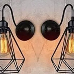 Groeien Antique Wall Decorative Diamond Shape Pendant Hanging Light for Indoor, Outdoor(Bulb not Included)(Black,Metal) - Pack of 2-image-57