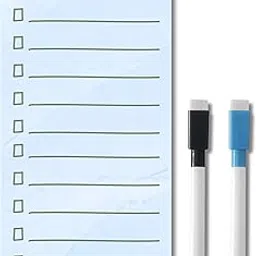 Magnetic Acrylic Board for Fridge – 22x11 cm, 3mm Thick, Reusable Dry Erase Board with 2 Non-Toxic Pens – Grocery List, Planner, Kitchen Organizer (Blue Pastel “to-Do”)-picture-26