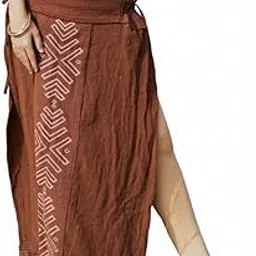 crystalheal; designing the destiny Ereena Panel Skirt – Women’s Boho Khadi Cotton Midi Skirt with Playful Panel Design, Block Print, Black/Beige/Brown”-picture-20