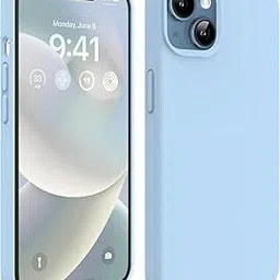 LOXXO® Microfiber Candy Case Compatible for iPhone 13 / iPhone 14 6.1 Inch Shockproof Slim Back Cover Liquid Silicone Case - ICE Blue-image-86
