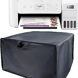 Printer Dust Cover Compatible for Epson Eco L3266, L3250, L3260, L3212, L3200, L3251 Printer,Premium Nylon, Water-Resistant, Durable, Anti-Static Protection for Home & Office Printers (Dorca)- Black-image-51