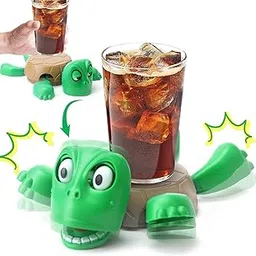 Turtle Coaster with Funny Expression | Turtle Cup Holder for Cups/Mugs/Wine/Coffee/Waterbottle for Desk Decor, Kitchen, Office Gift for Men/Women/Kids (1, Green) | No Sound |-image-1