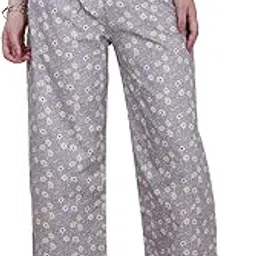 Women's Night Wear Pyjama | Dark Grey Woven Fabric | Comfortable & Relaxed Fit | Soft & Breathable Sleepwear Bottoms | Stylish Nightwear Pyjamas for Women | Perfect Loungewear - L-image-22