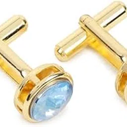 FashMade American Crystal Gold Plated Cufflinks for Mens Boys Cufflink Set for Men in Gift Box 10 Colors Options Open to See All The Colors-image-42