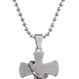 sullery Christmas Gift Lord Holy Jesus Cross Christ Crucifix Silver Stainless Steel 01 Necklace Pendant for Men and Women-picture-55