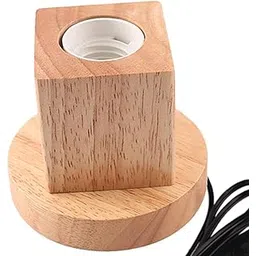 Club Bollywood®E27 Wood Base Table Lamp Bulb Socket Holder Decor Night Light 10X6X6Cm|Home & Garden | Night Lights|1 Piece Light Base-picture-18