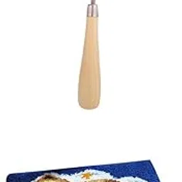 MERISHOPP® Rug Making Kits DIY Bear Embroidery Cushion Wooden Bent Latch Hook Tool|Crafts | Needlecrafts & Yarn | Rug Making-image-57