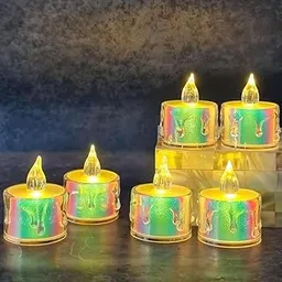 Zerolex 6 Pcs LED Tea Light Candles | Flameless & Smokeless Acrylic Diyas | Battery-Operated | Warm White 3cm Candles for Diwali, Festive, Wedding, Party & Christmas Décor (Pack of 6)-picture-47