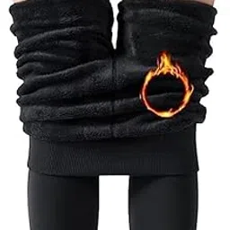 classy wrap Women Fleece Warm Thick Fur Lined Fleece Winter Thermal Soft Legging Ankle Length Stretchable Tights Stocking -(Black, Waist Size 28 to 34)-picture-18