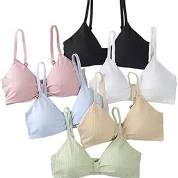 zavvu & krizous Ice Silk Girl's Traceless Beautiful Back Strapless Small Chest Gathered Thin Cute Underwear Sweet Wrapping Bra for Female Students - Pack of 1 - Multicolor - Free Size-picture-18