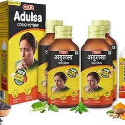 MEDMANOR No-Kas Adulsa Ayurvedic Cough Syrup | Fast Relief from Dry & Wet Cough, Sore Throat & Throat Irritation | Natural Immunity Booster with Tulsi, Yashtimadhu, Kantakari & Pipali | Herbal Formula with Menthol for Cooling Effect | No Side Effects | 100ml | Pack of 4 | With FREE Inhaler Stick-picture-35