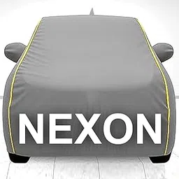 Waterproof Car Cover for TATA Nexon UV & Weather Protection, Soft Cotton Lining, Windproof Elastic Hem, Adjustable Buckle, Mirror & Antenna Pockets, Durable & Scratch-Resistant (Grey, Nexon)-image-44