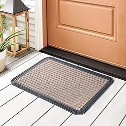 HOKIPO 40X60cm All Purpose Doormat with Rubber Backing, Thick mat for Outdoor and Indoor use, Brown (IN521)-picture-25