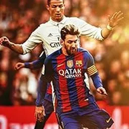 VVWV Ronaldo Vs Lionel Messi Football Poster Motivational Football Poster Home Living Room Bedroom Boys Room Decorations 300 GSM L X H 12 .00 X 18.00 Inches-image-9