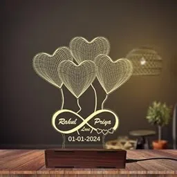 Giftiliya Infinity Lamp| Personalized Table Lamp| Couple Name Lamp| Personalized Lamp for Wife| Anniversary Gift for Husband| Engraved Table Lamp-image-34