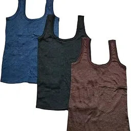 Women's Classic Tank Top, Wool Blend, Sleeveless Casual Basic Camisole in Charcoal Grey, Navy Blue and Brown-picture-54